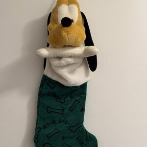 23" Walt Disney PLUTO "Good Dog!" Plush Christmas Stocking~Disney Store NWT VTG